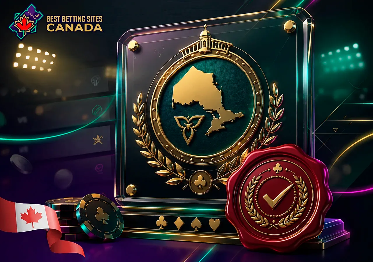 The best betting sites in Ontario with an AGCO license, regional emblem, and official seal.