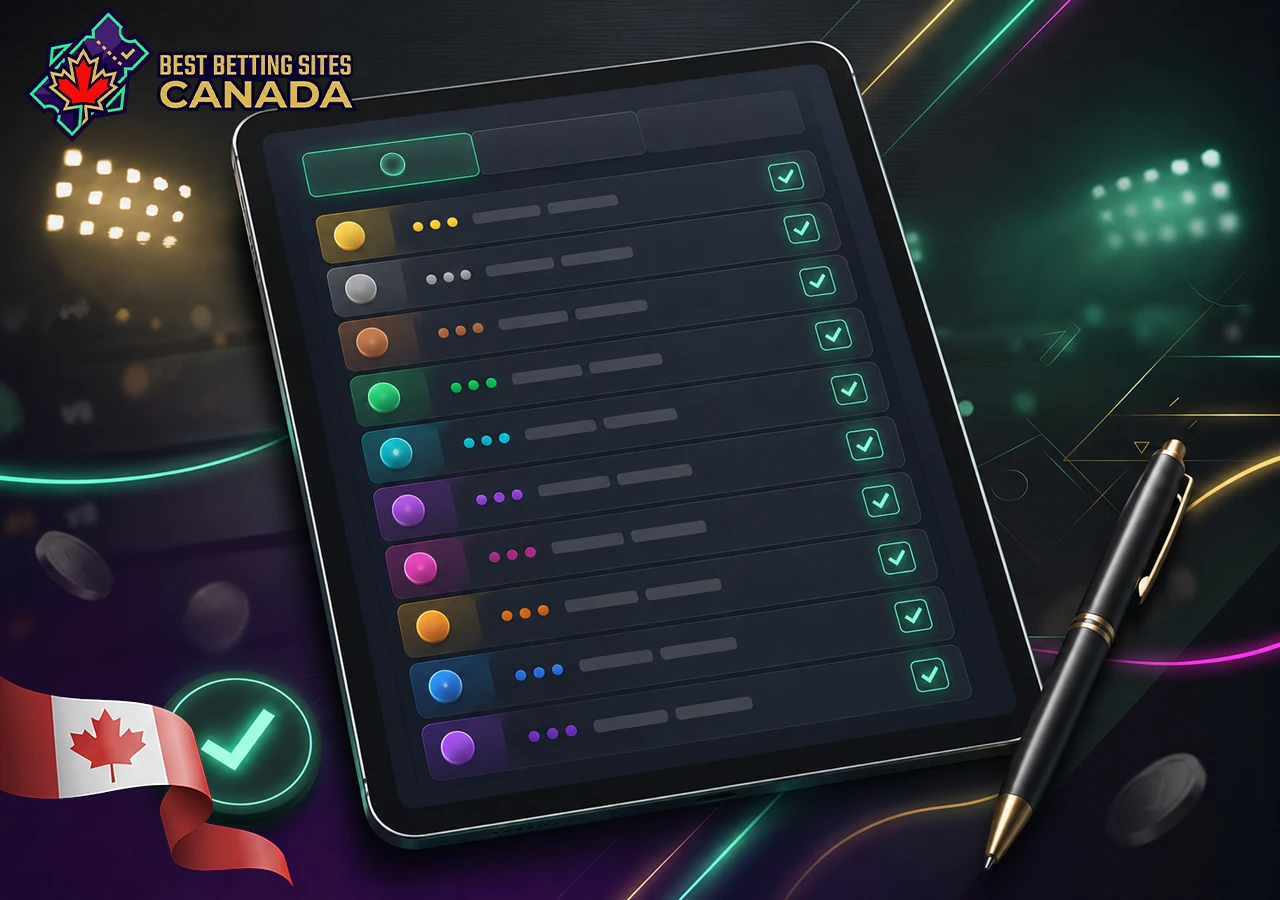 Expert selection of the best sports betting sites for May 2026, a tablet with a leaderboard.